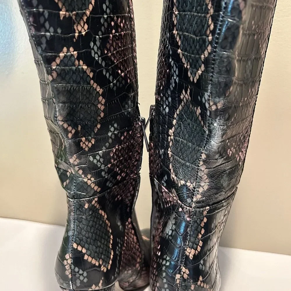 Sam Edelman over the knee rainbow snakeskin‎ boots 7.5